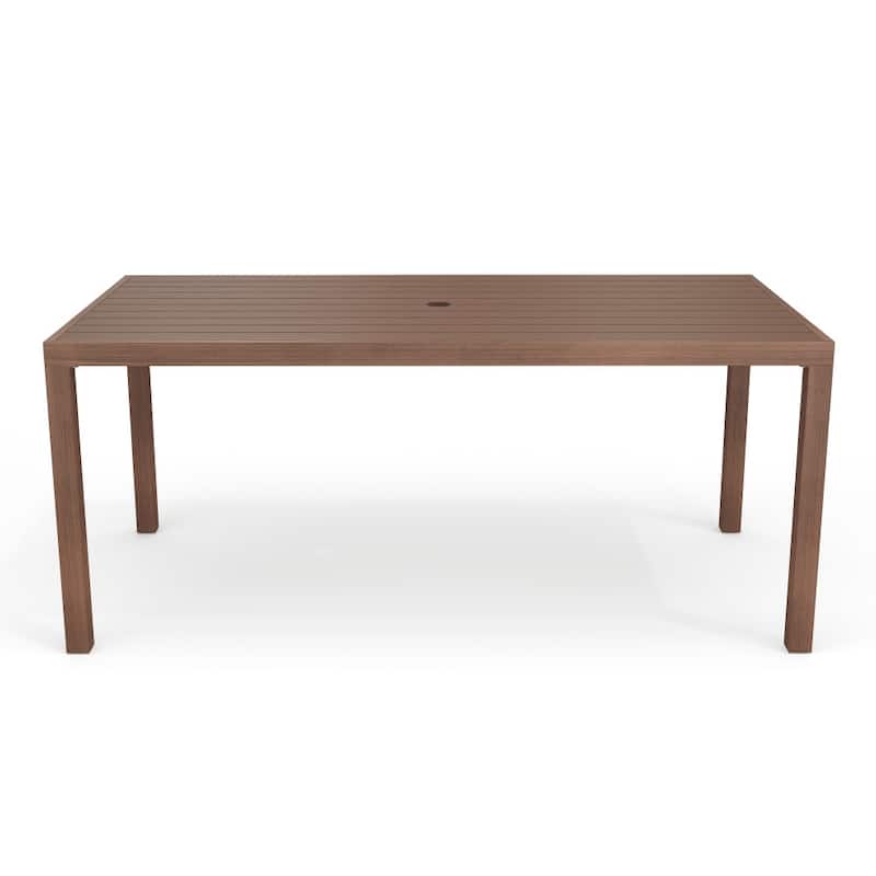 Martha Stewart 71" All-Weather Patio Dining Table with Umbrella Hole - 71"D x 35"W x 30"H