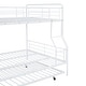 preview thumbnail 25 of 26, Full XL Over Queen Metal Bunk Bed w/ Twin Size Trundle, Dorm Convertible Heavy-Duty Iron Bed Frame w/ Ladder & Safety Guardrails