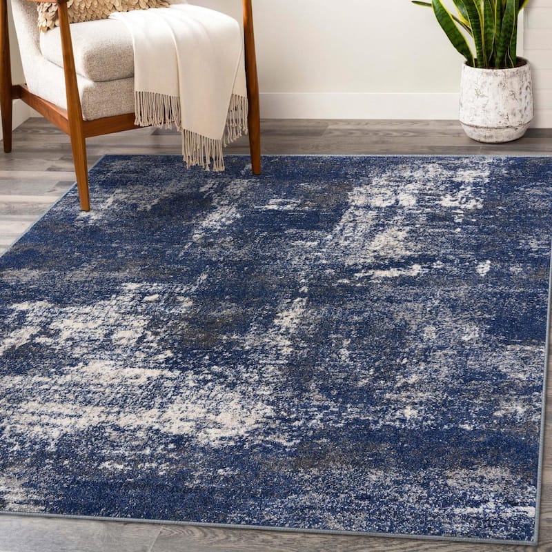 Luxe Weavers Towerhill Collection Area Rug Blue 5x7 - 5x7 - Blue