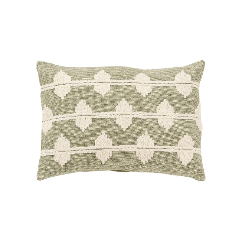 Rizzy Home Traditional Pillow Cover - 14"x20" - Green