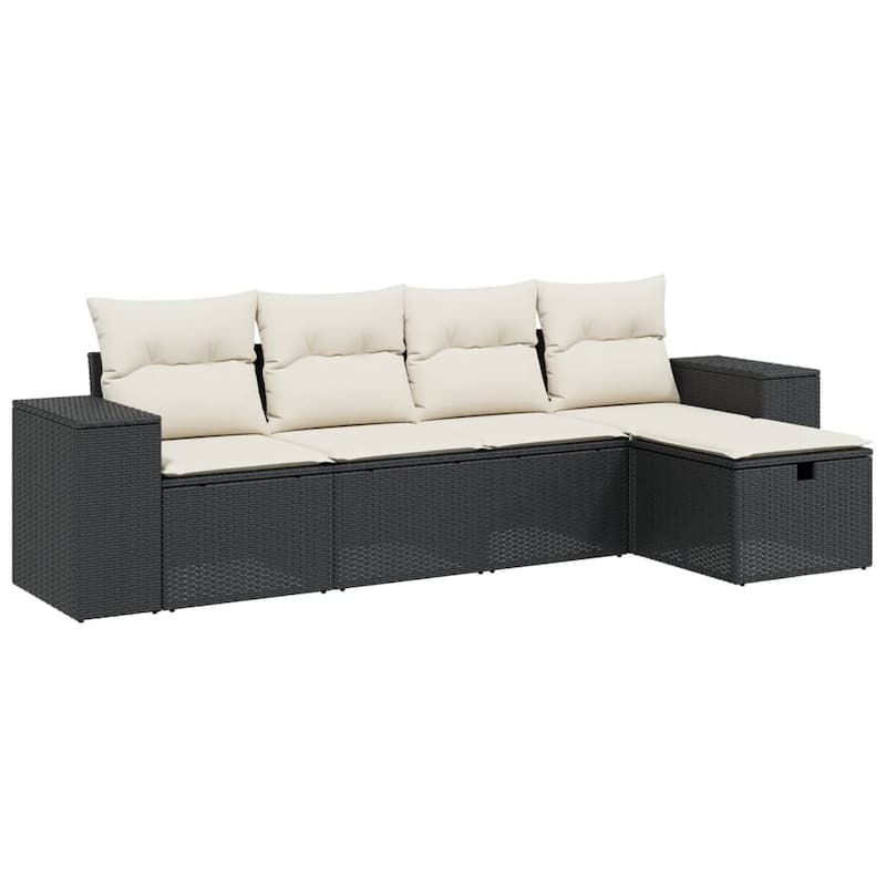 vidaXL Garden Sofa Set Beige/Black/Brown/Grey