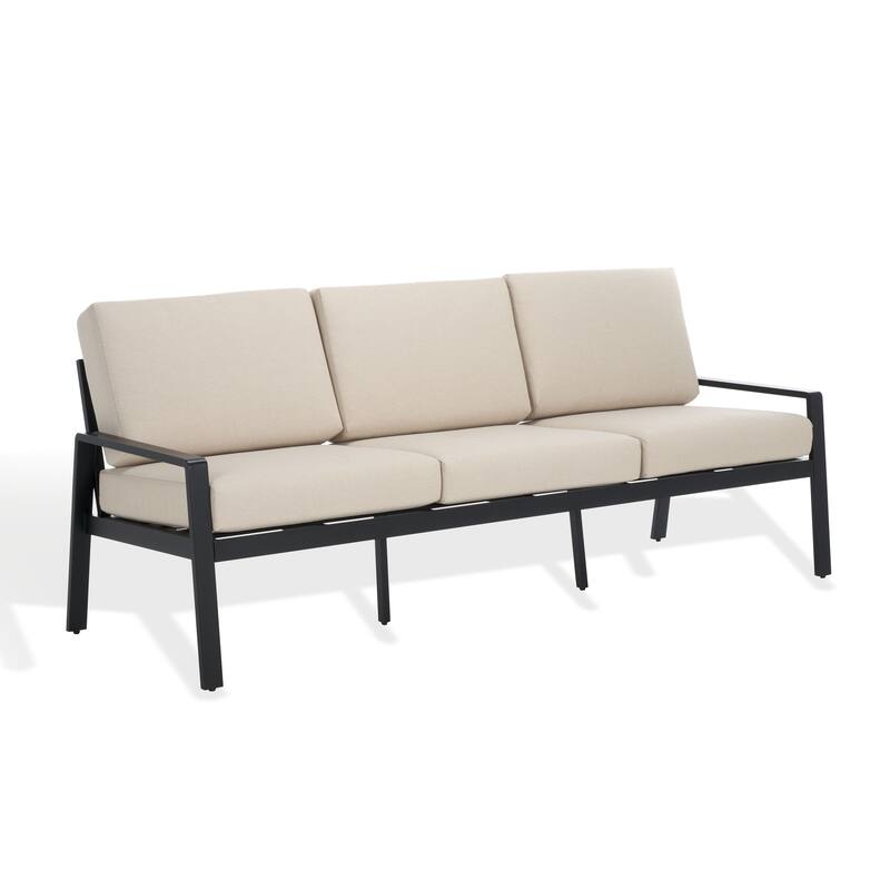 SAFAVIEH Couture Outdoor Patio Furniture Guam Aluminum Sofa - 78"W x 29"D x 28"H
