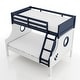 preview thumbnail 10 of 12, Luza Captain's Boat Twin over Full Solid Wood Bunk Bed by Furniture of America