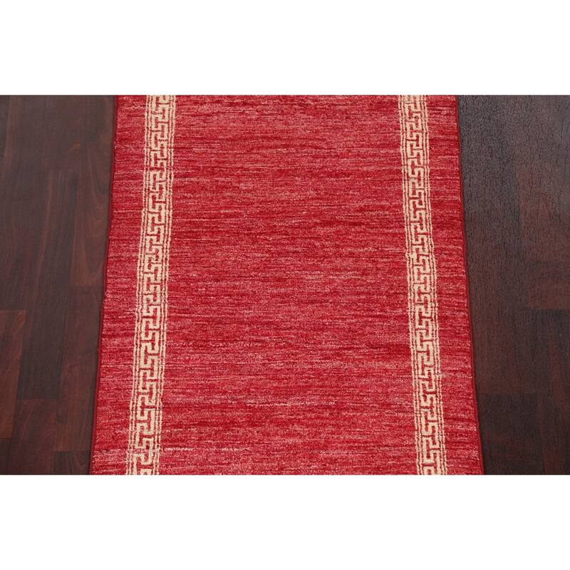 Bordered Gabbeh Kashkoli Oriental Runner Rug Hand-knotted Wool Carpet - 2'7" x 8'10"