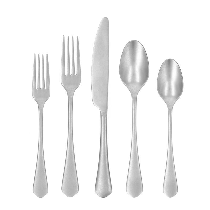 Ellsie 18/10 Stainless Steel, 20PC Flatware Set (Service for 4), Silver - 20 Piece Set - Brushed Silver - Service for 4