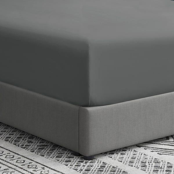 slide 2 of 7, Swift Home Double Brushed Microfiber 16-Inch Deep Pocket Single Fitted Sheet California King - Grey