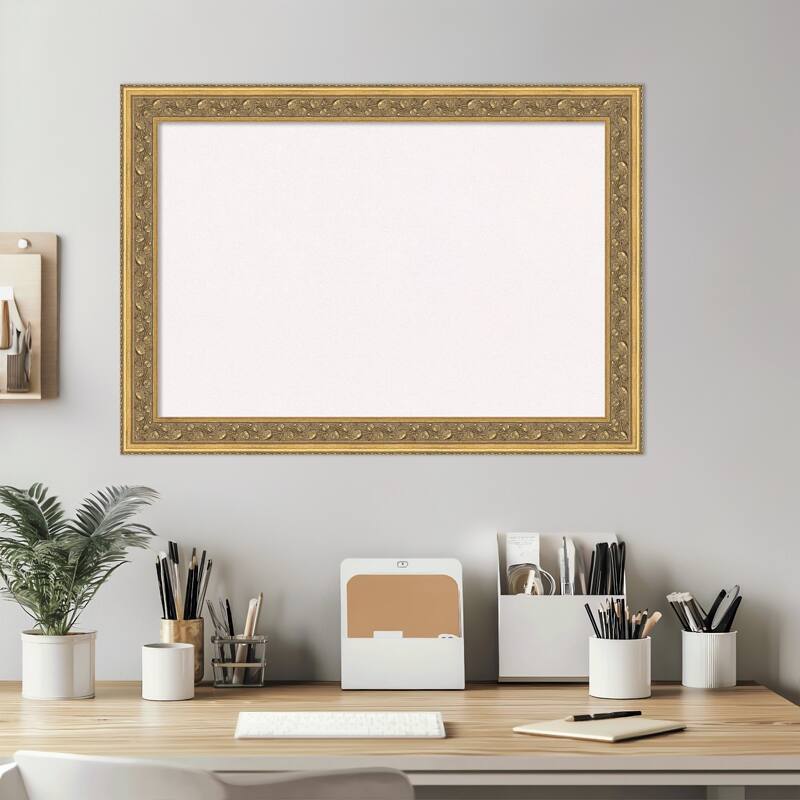 Carter Dark Gold Wood Framed Cork Board - Bulletin Board, Organization Board, Pin Board