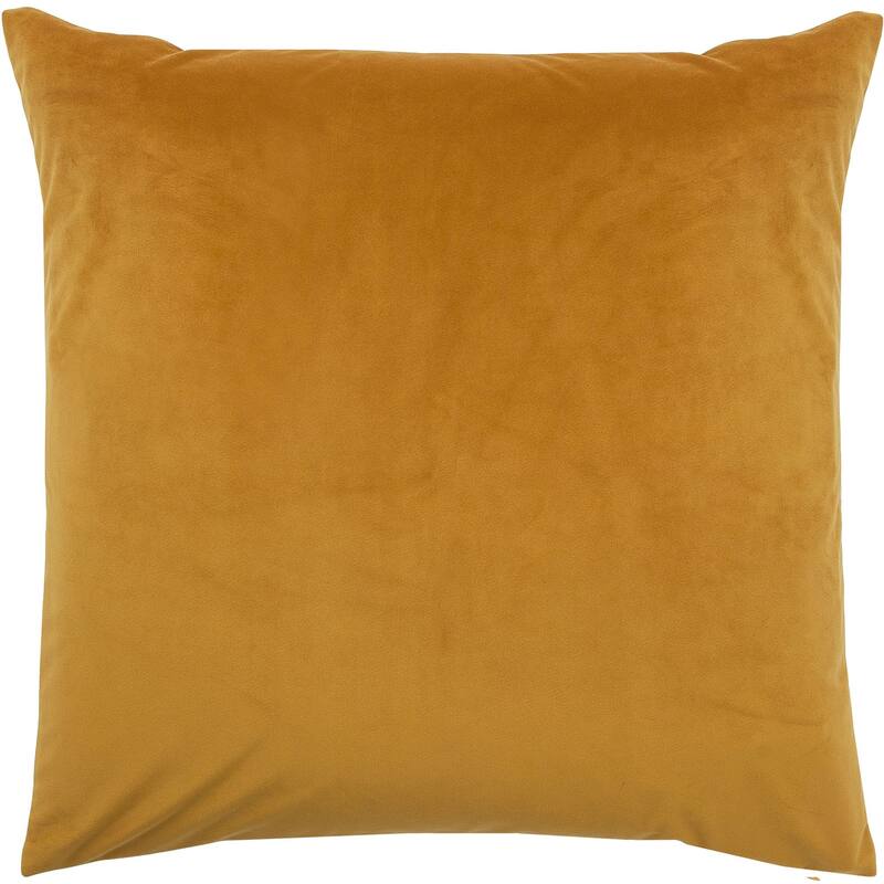 20" Mango Orange Velvet Solid Square Throw Pillow