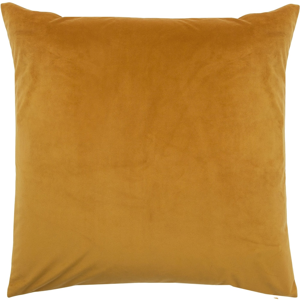 20" Mango Orange Velvet Solid Square Throw Pillow