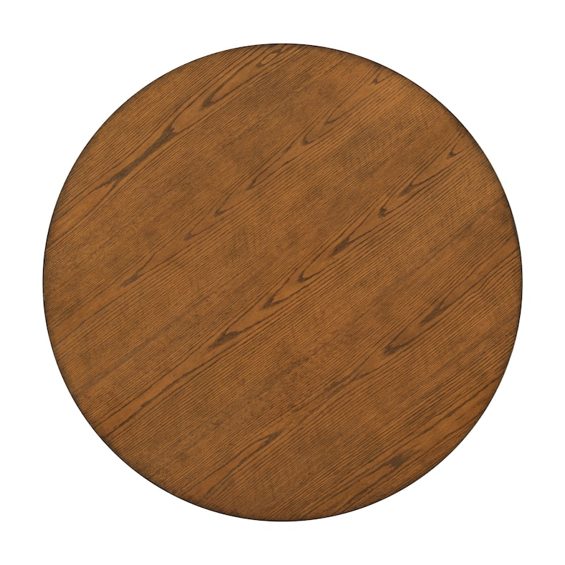 Mid-Century Solid Wood Round Dining Table for Small Places