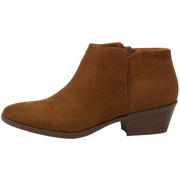 Cognac booties low heel Clearance