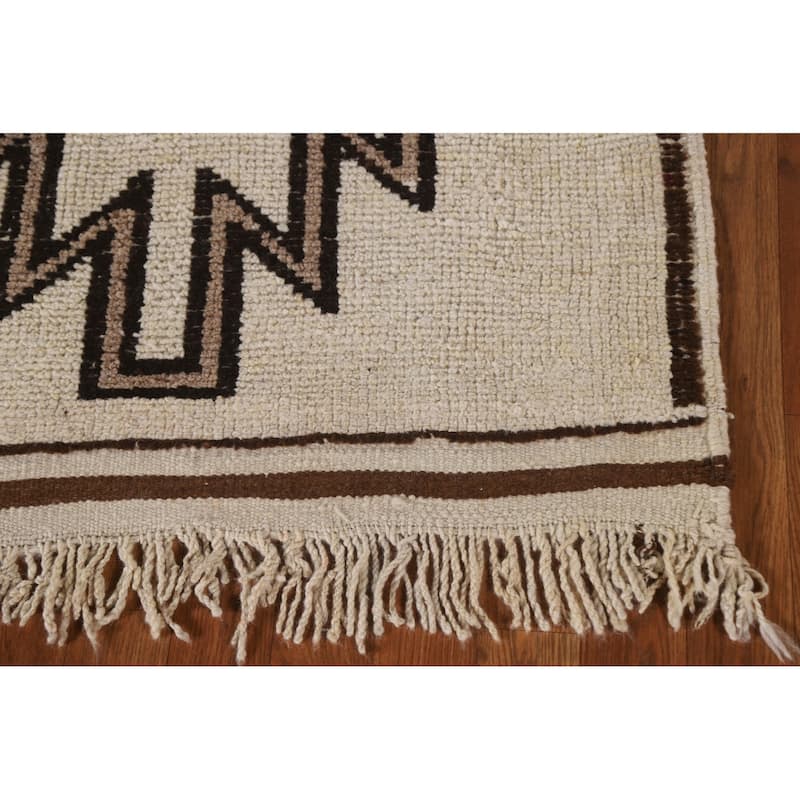 Natural Dye Tribal Kurdish Turkish Runner Rug Handmade Wool Carpet - 3'2"x 12'8"