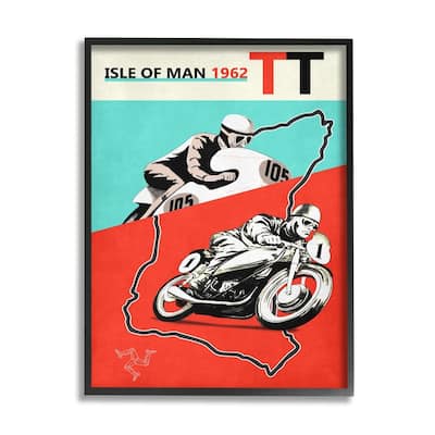 Stupell European Grand Prix Vintage Advertisement Motorcycle Race Framed Wall Art