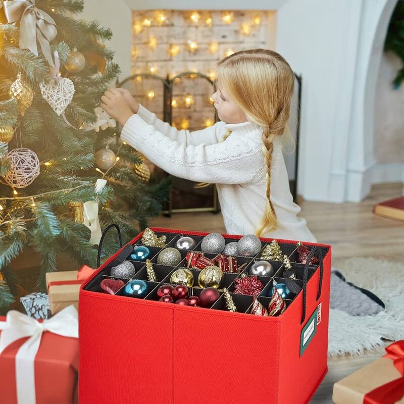 HOLDN’ STORAGE Underbed Christmas Ornament Storage Container Box with Dividers