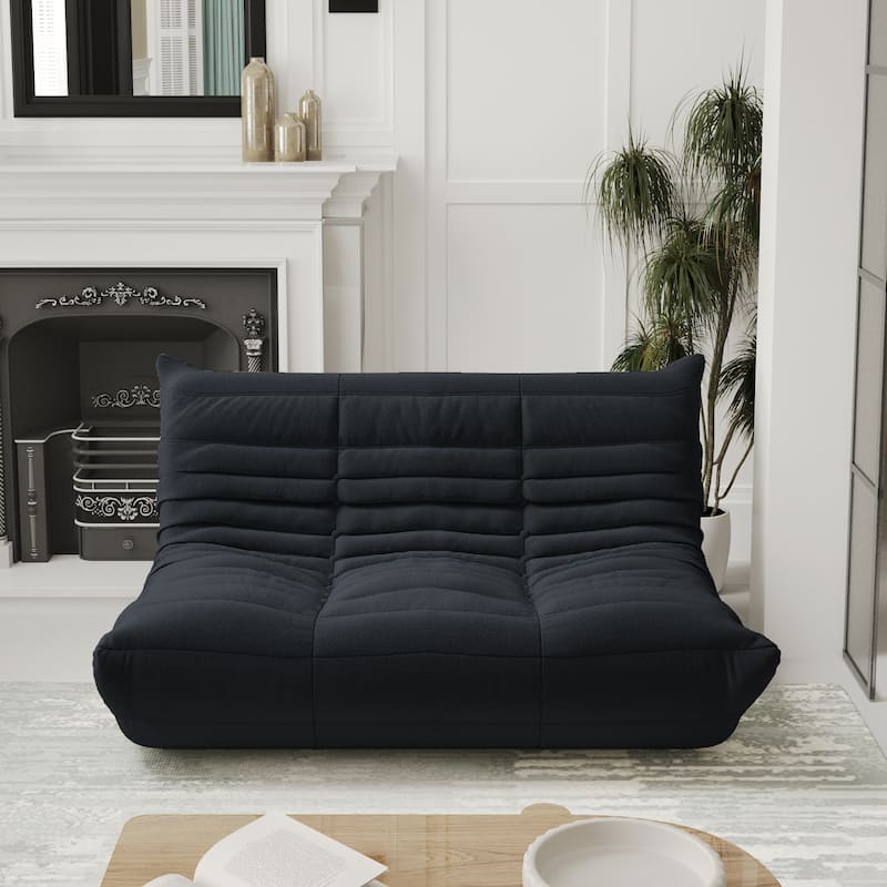 53" Upholstered Teddy Fabric Couch Modern Comfy 2-Seat Loveseat Sofa