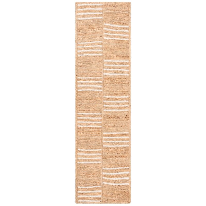 SAFAVIEH Handmade Natural Fiber Hadire Farmhouse Jute Rug - 2'3" x 9' Runner - Natural/Ivory
