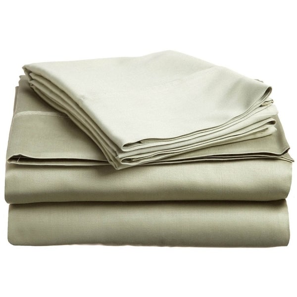Superior Egyptian Cotton Solid Sheet or Pillow Case Set - Queen - Sage