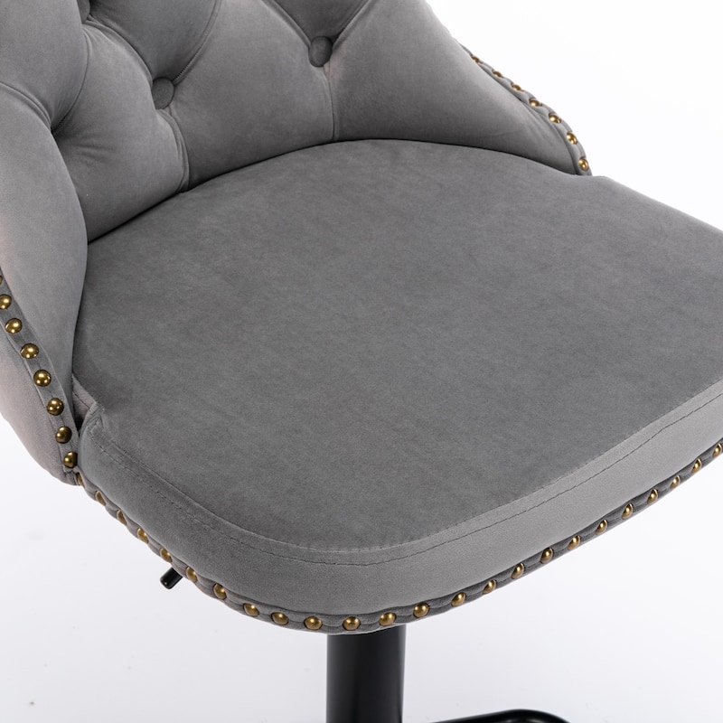 Velvet Swivel Barstools Counter High Chair Dining Chair Set of 2