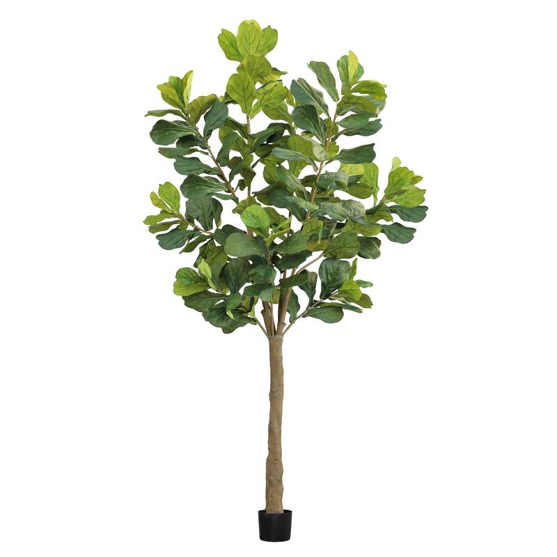 10ft Deluxe Artificial Fiddle Leaf Fig Tree in Black Pot - 120" H x 48" W x 48" DP