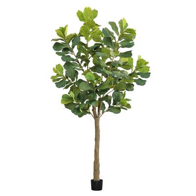 10ft Deluxe Artificial Fiddle Leaf Fig Tree in Black Pot - 120" H x 48" W x 48" DP
