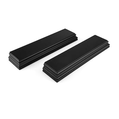 Melannco Set of 2 Black Molding Shelves, 16 Inch