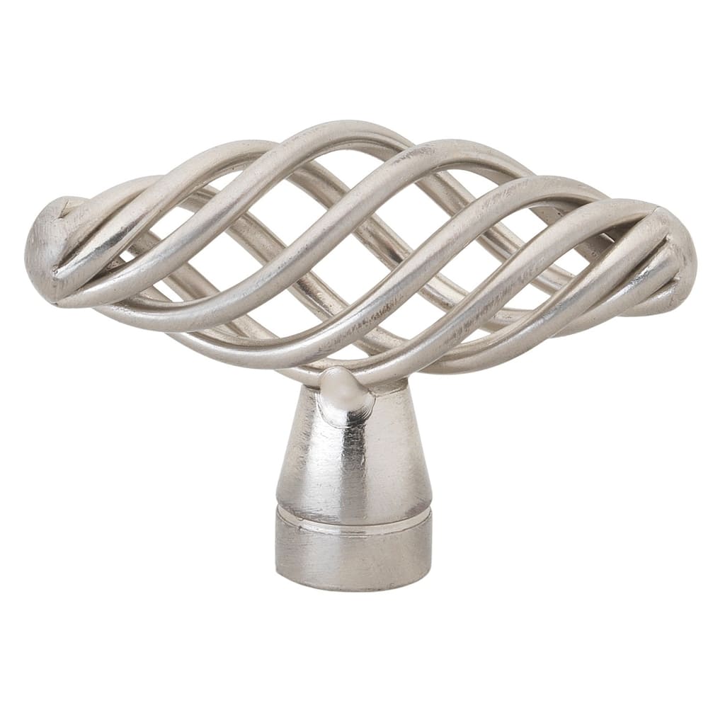 GlideRite 2-inch Oval Twisted Birdcage Cabinet Knob - Satin Nickel (Pack of 10)