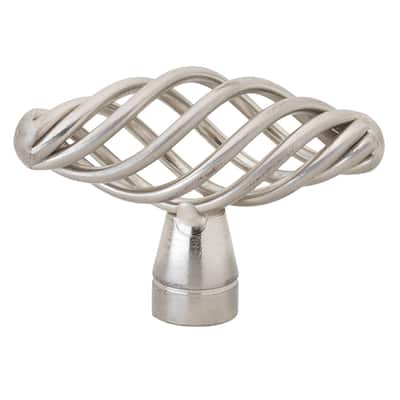 GlideRite 2-inch Oval Twisted Birdcage Cabinet Knob - Satin Nickel (Pack of 25) - Silver
