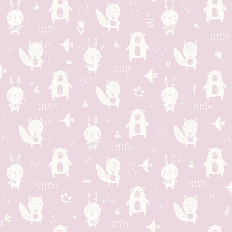 Chesapeake Bitsy Pink Woodland Wallpaper - 20.9 x 396 x 0.025