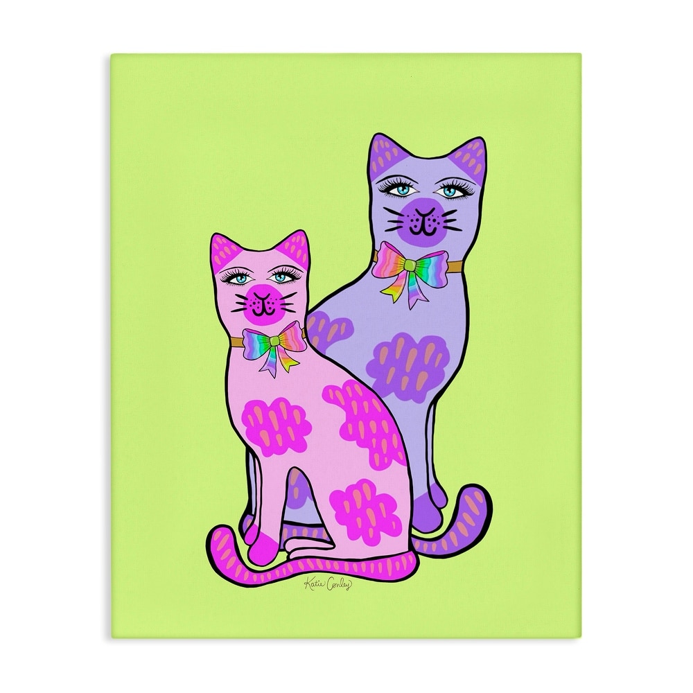 Stupell Funky Bright Cats Canvas Wall Art Design By Katie Conley