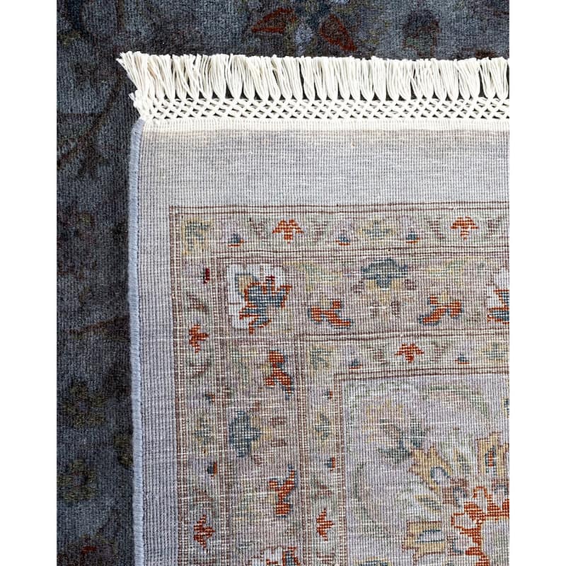 Overton Hand Knotted Wool Vintage Inspired Modern Contemporary Overdyed Gray Area Rug - 10' 1" x 14' 4"
