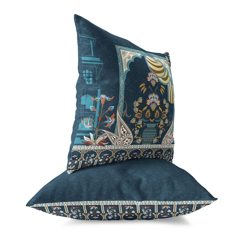 Amrita Sen Mughal Paradise Faux Suede Accent Pillow
