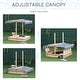 preview thumbnail 6 of 20, Wooden Kids Sandbox with Cover, Children Outdoor Sand Box with Foldable Bench Seats, Adjustable Canopy, Bottom Liner