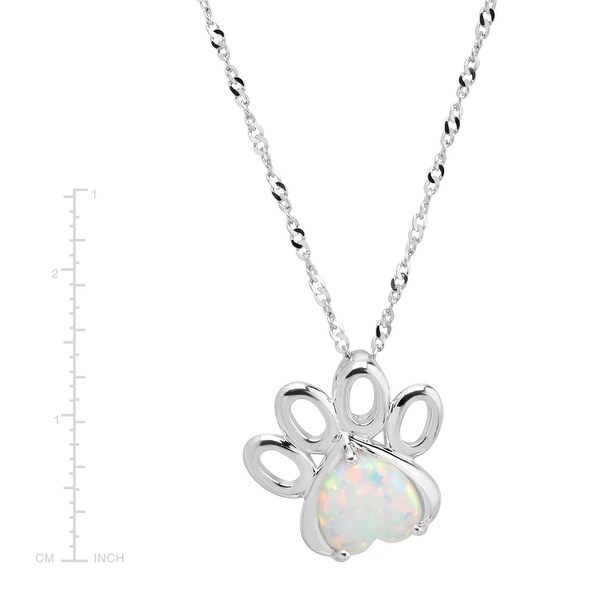 sterling silver paw print pendant