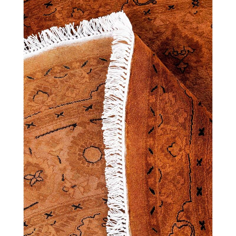 Overdyed, One-of-a-Kind Hand-Knotted Area Rug - Gold - 6' 1" x 6' 1"