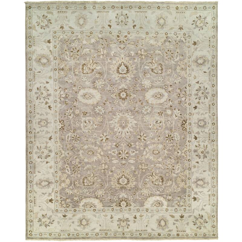 Traditional Grey Hand-Knotted Wool Area Rug - 2'6" x 10' - Grey