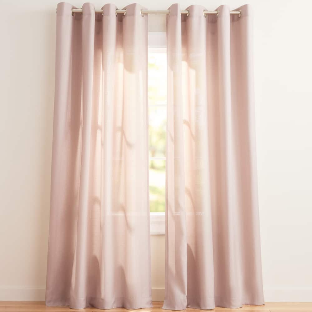 EXCLUSIVE HOME Loha Linen Grommet Top Curtain Panel Pair