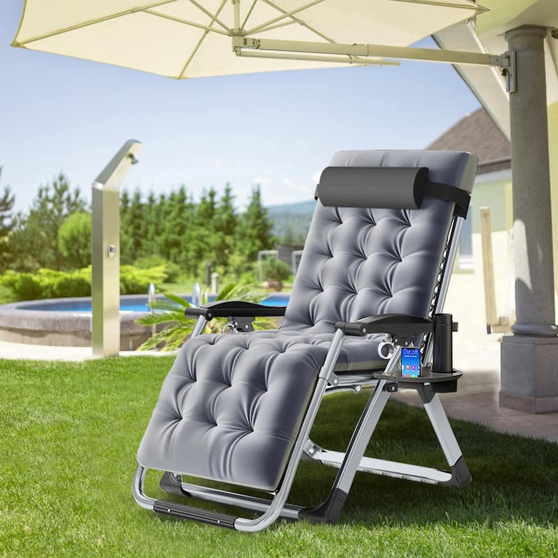 DoCred Zero Gravity Chair, Folding Lawn Chaise Recliner Lounge Chair