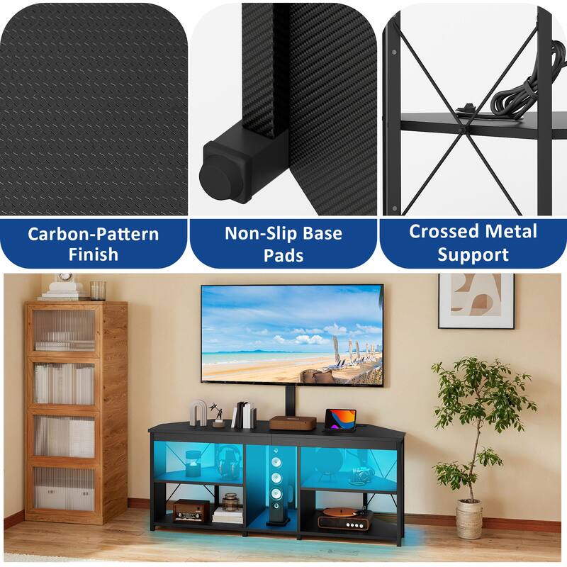 Moasis LED TV Stand with Mount for 32-70 inch TVs