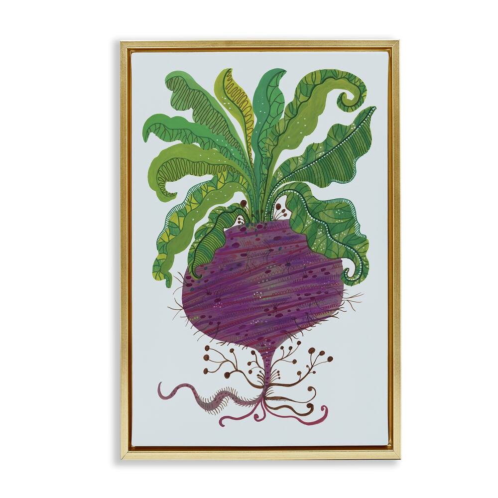 Stupell Stylized Beetroot Vegetable Framed Floater Canvas Wall Art Design By Kay Widdowson