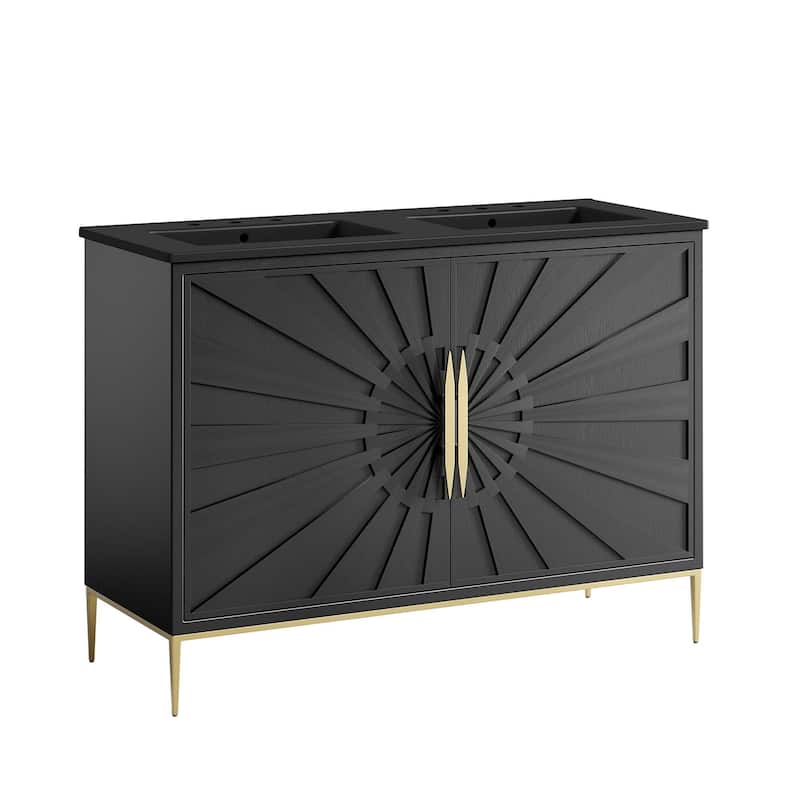 Awaken 48" Double Sink Bathroom Vanity - Black