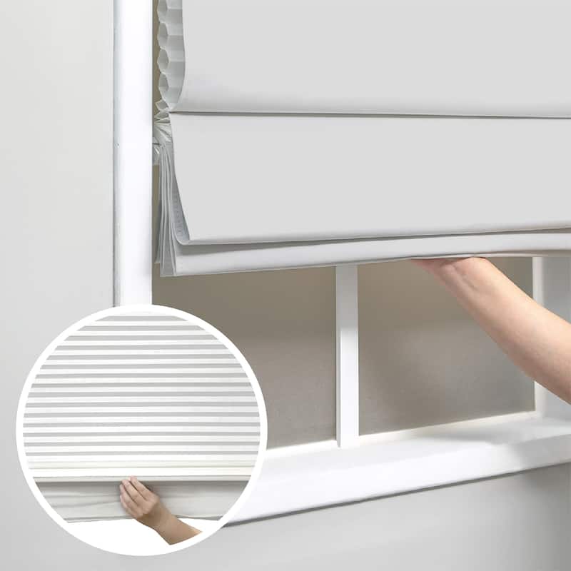 72-inch Light Grey Insulating Cordless Roman Shade