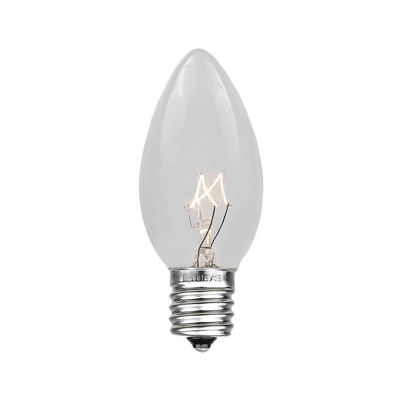 25 Pack C9 Twinkle Outdoor Christmas Replacement Bulbs, C9/E17 Base - Clear