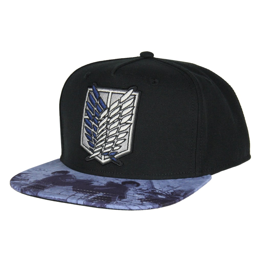 Attack on Titan Sublimated Brim Embroidered Regiment Shield Adjustable Snapback Hat Cap Adult OSFM