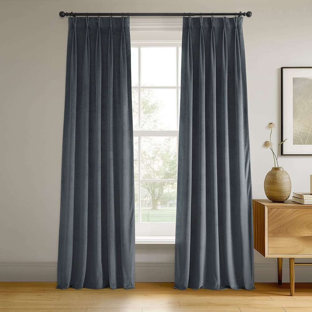 Exclusive Fabrics Signature Pleated Blackout Velvet Curtain (1 Panel)