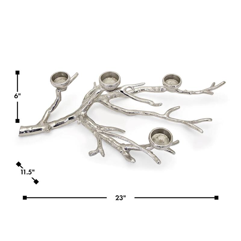Tree Branch Tealight Candle Holder - 22.75" - Silver