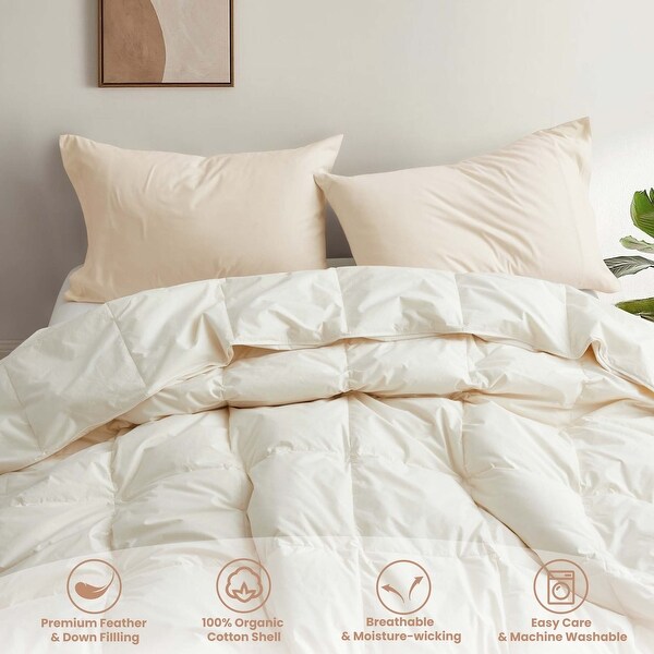 MA28 Down Comforter Duvet – 135x200 Cm – 100% Cotton Cover – 15% Down / 85% Feather – 1250g Fill – Autumn/Winter