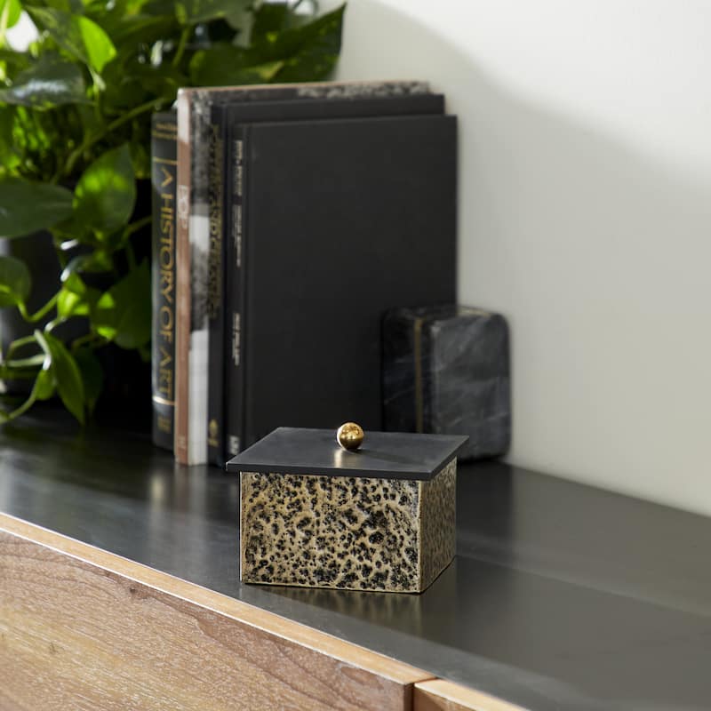 Venus Williams Collection Gold Metal Modern Box 4x6x6 - 6 x 6 x 4