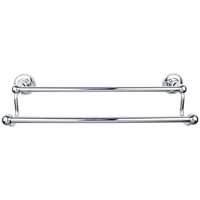 Top Knobs Edwardian Bath 24 Inch Double Towel Bar Beaded Backplate - Polished Chrome