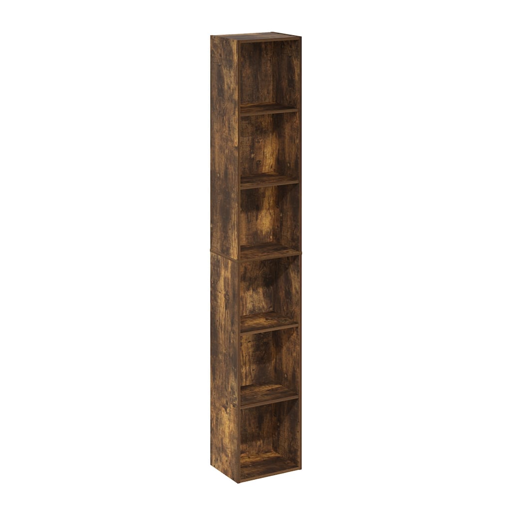70.87 in. Tall Pine Wood 6-Shelf Bookcase