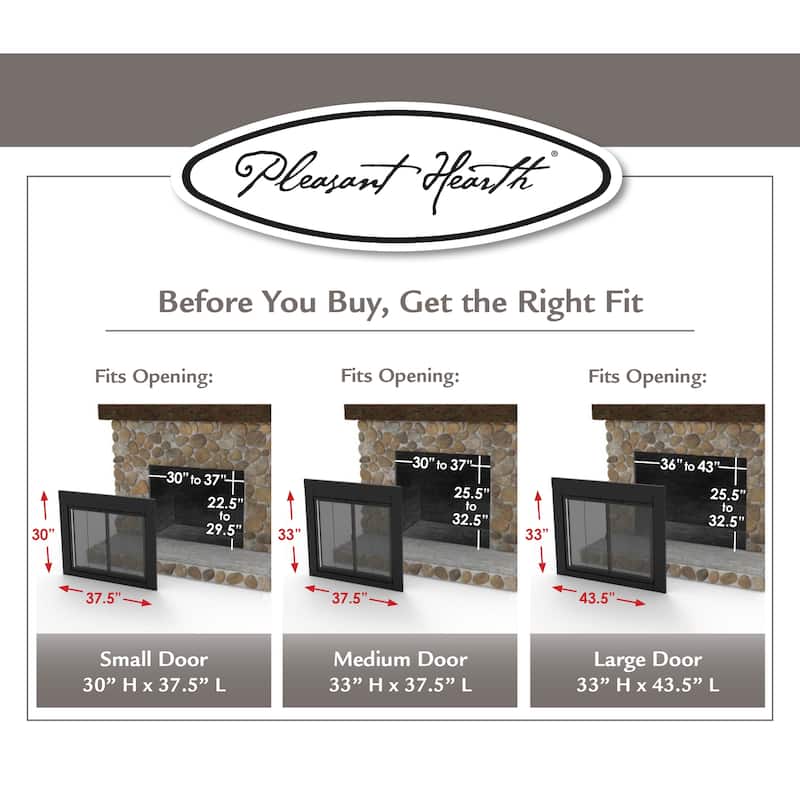 Pleasant Hearth Albus Fireplace Glass Door